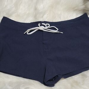 Nike Vintage Y2K Navy Athletic Shorts with White Drawstring